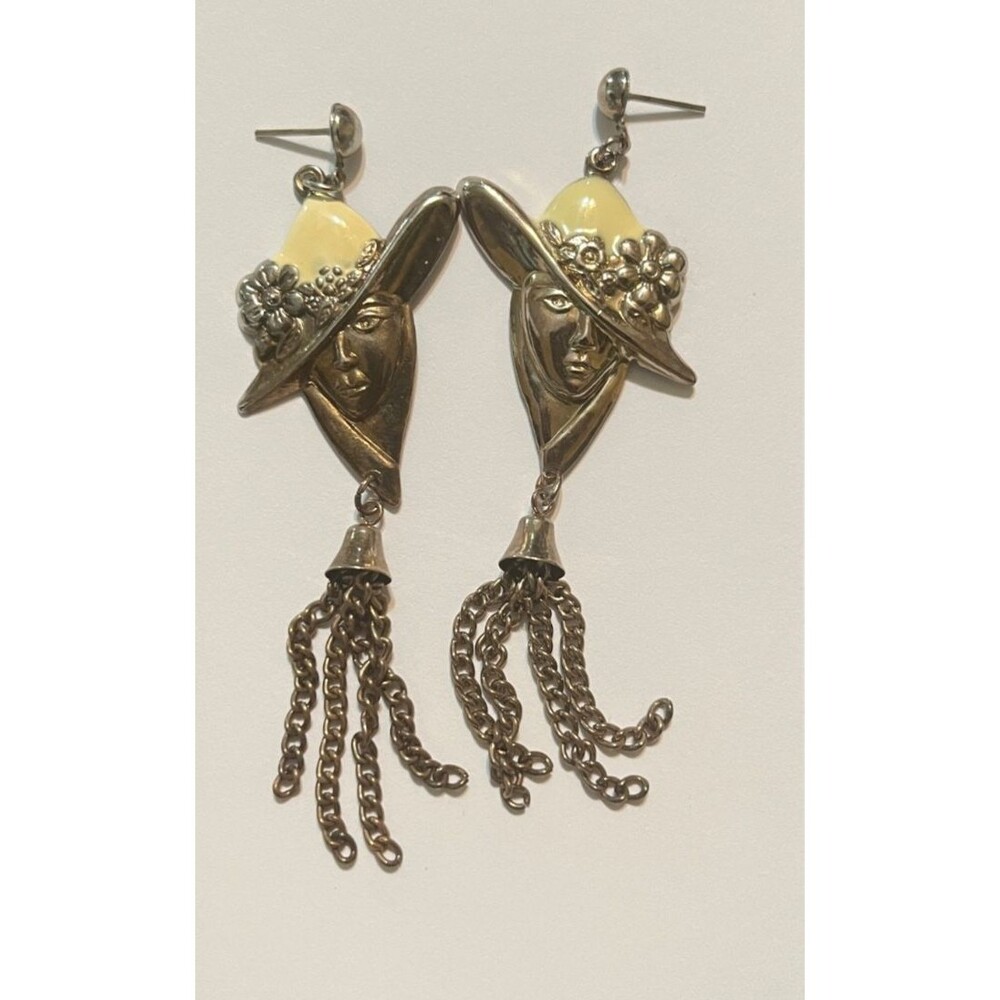 Vintage Sophisticated Lady Art Deco Drop Tassel Earrings